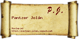 Pantzer Jolán névjegykártya
